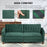 Three Seater High Comfort Convertible Sofa - Futon Velvet-Touch Tufted Couch Sofa Bed Green