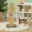 78cm Tall Cat Scratching Post with 3 Toy Feathers, Brown