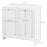 Tilt-out Laundry Storage Cabinet with 2 Compartment Hampers, White