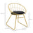 Modern Dining Chairs Set of 2, Metal Wire Kitchen Chair with Velvet-feel Cushion, Round Back and Steel Frame for Living Room, Bedroom, Gold