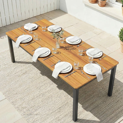 180 x 86 cm Garden Dining Table for 6-8 Person, Teak