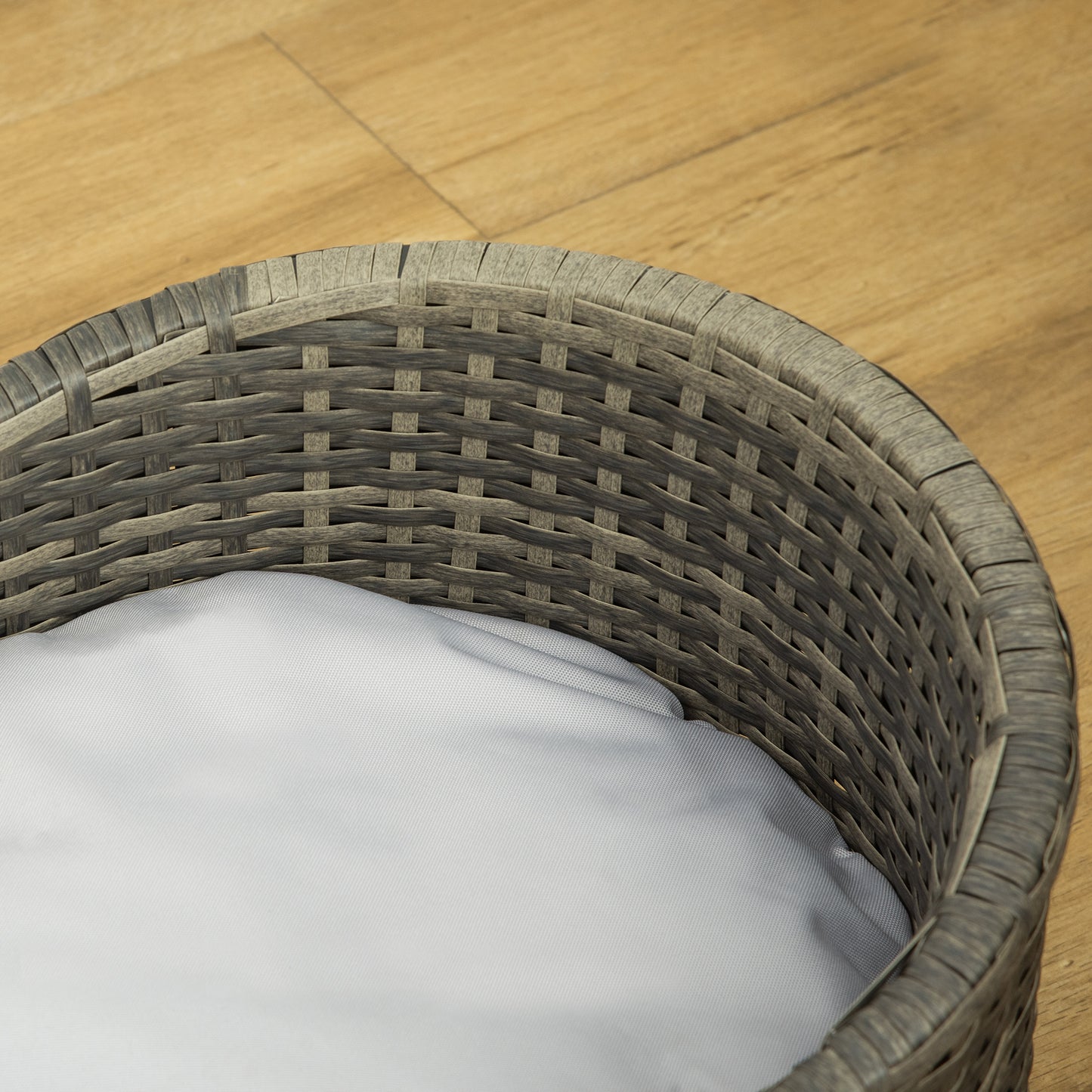 Wicker Dog Sofa Bed w/ Soft Water-resistant Cushion for Medium Small Dogs