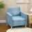 Modern Accent Chair, Comfy Fireside Chair, Upholstered Armchair for Living Room, Bedroom, Home Office, Blue