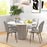 Modern Style Kitchen Chairs Set of 4 with Flannel Upholstered, Light Grey