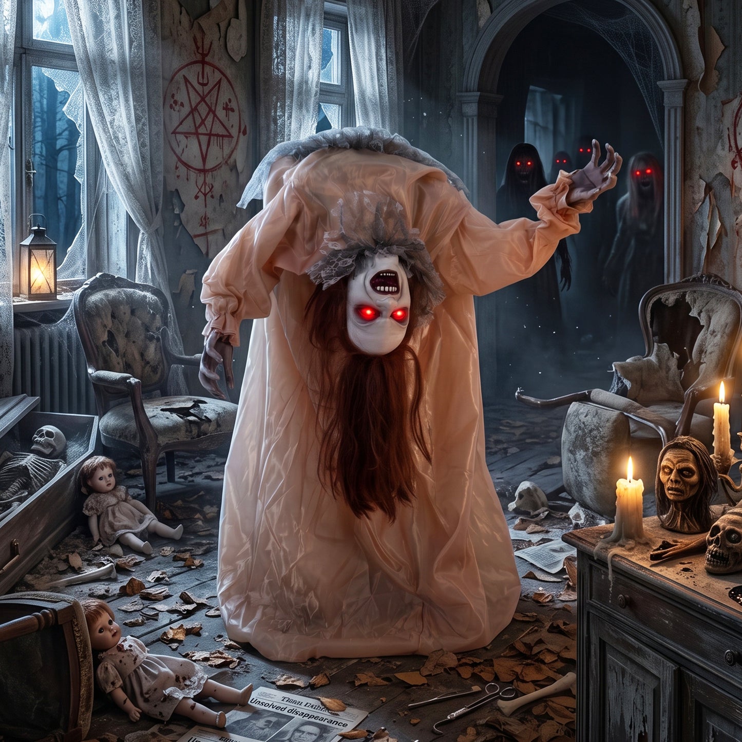 Animated Halloween Ghost for Indoor, Covered Outdoor
