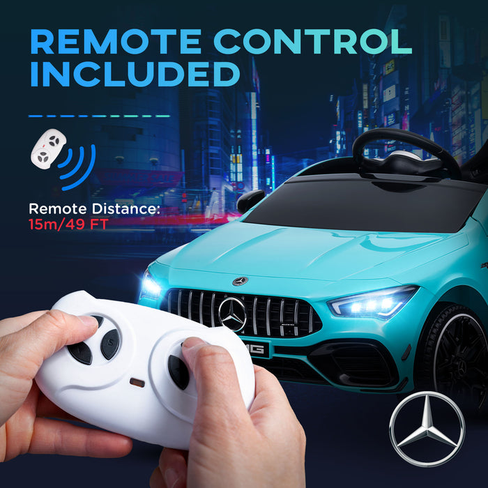 Mercedes-AMG CLA 45 Licensed 12V Ride on Car w/ Music - Light Blue