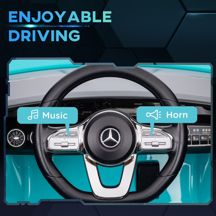 Mercedes-AMG CLA 45 Licensed 12V Ride on Car w/ Music - Light Blue