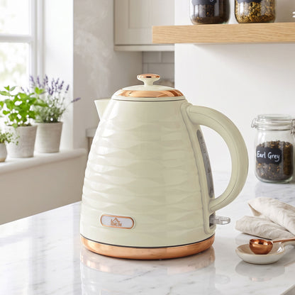 Electric Kettle, Fast Boil, 1.7L, 3kW, Swivel, Cream White Ripple
