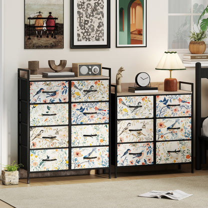 6-Drawer Chest of Drawers, Fabric Dresser, White