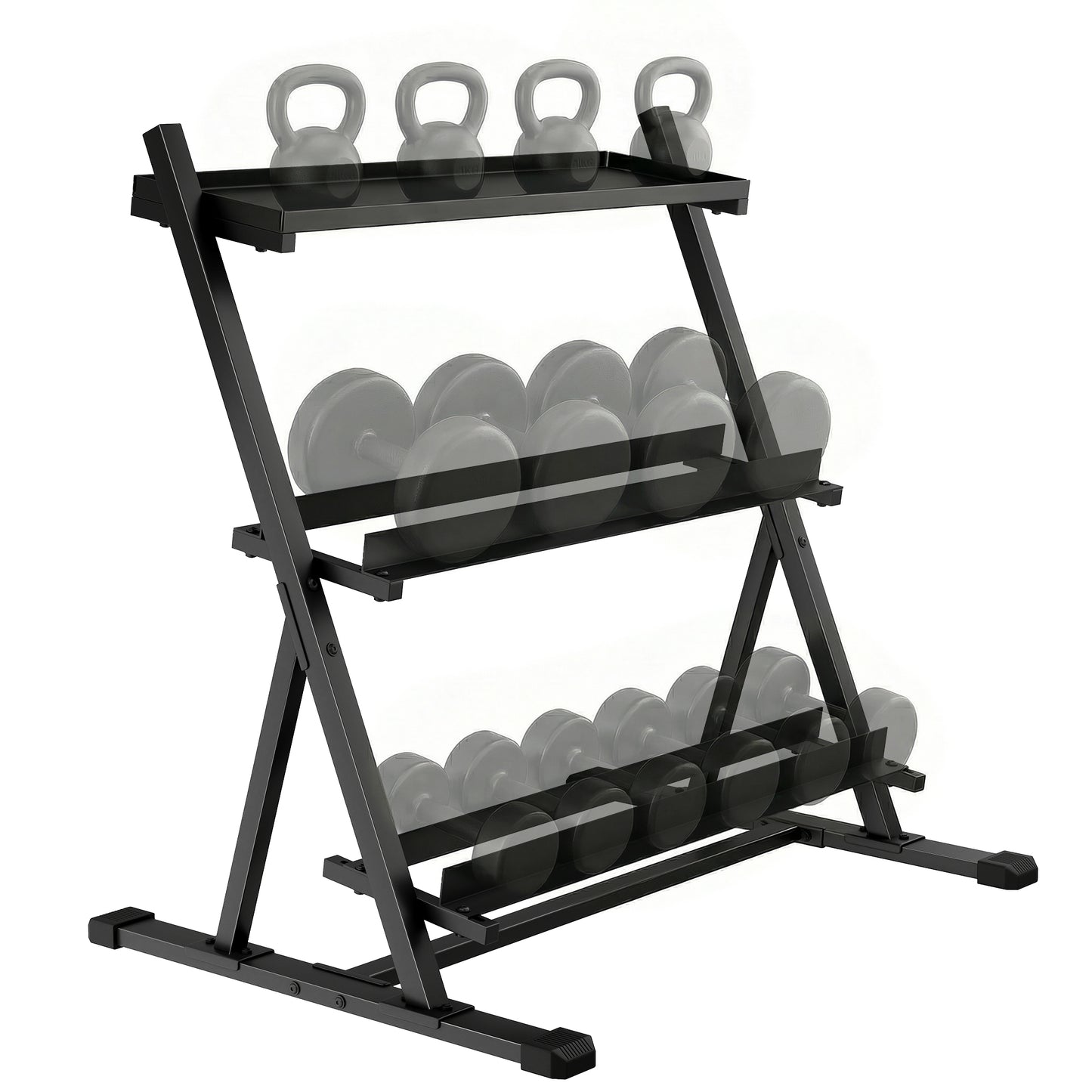 Dumbbell Rack 3-Tier Weight Organiser for Home Gym 200 KG Capacity
