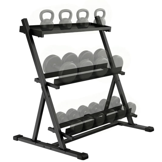 Dumbbell Rack 3-Tier Weight Organiser for Home Gym 200 KG Capacity
