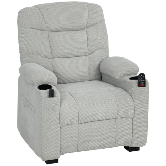 Electric Massage Recliner Armchair with Heat, Reclining Chair, Grey