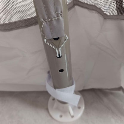 3 x 3 m Gazebo, Netting Party Tent w/ Double Tier Roof, Light Grey