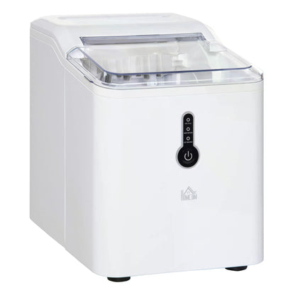 12kg Ice Maker Machine | Counter Top Cube | Home Drink Equipment | 1.5L Self Clean Function w/ Basket Freestanding Kitchen Office Dining-White