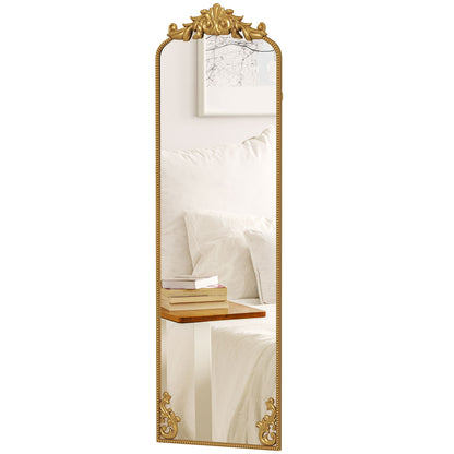 50 x 160 cm Full Length Mirror with Metal Frame, Gold Tone
