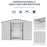 9 x 6FT Garden Storage Shed, Metal Outdoor Storage Shed House with Floor Foundation, Ventilation & Doors, Grey