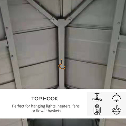 3.5 x 3.5m Wood Frame Hardtop Gazebo w/ Double Vented Roof, Black