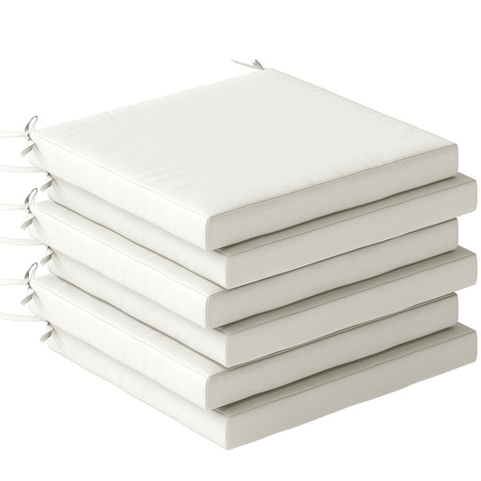 Seat Cushions with Machine Washable Cover Cream White
