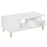 Modern Minimalism Coffee Table with Storage, Sofa Side Table with Shelf & Drawer for Living Room Reception Room, White