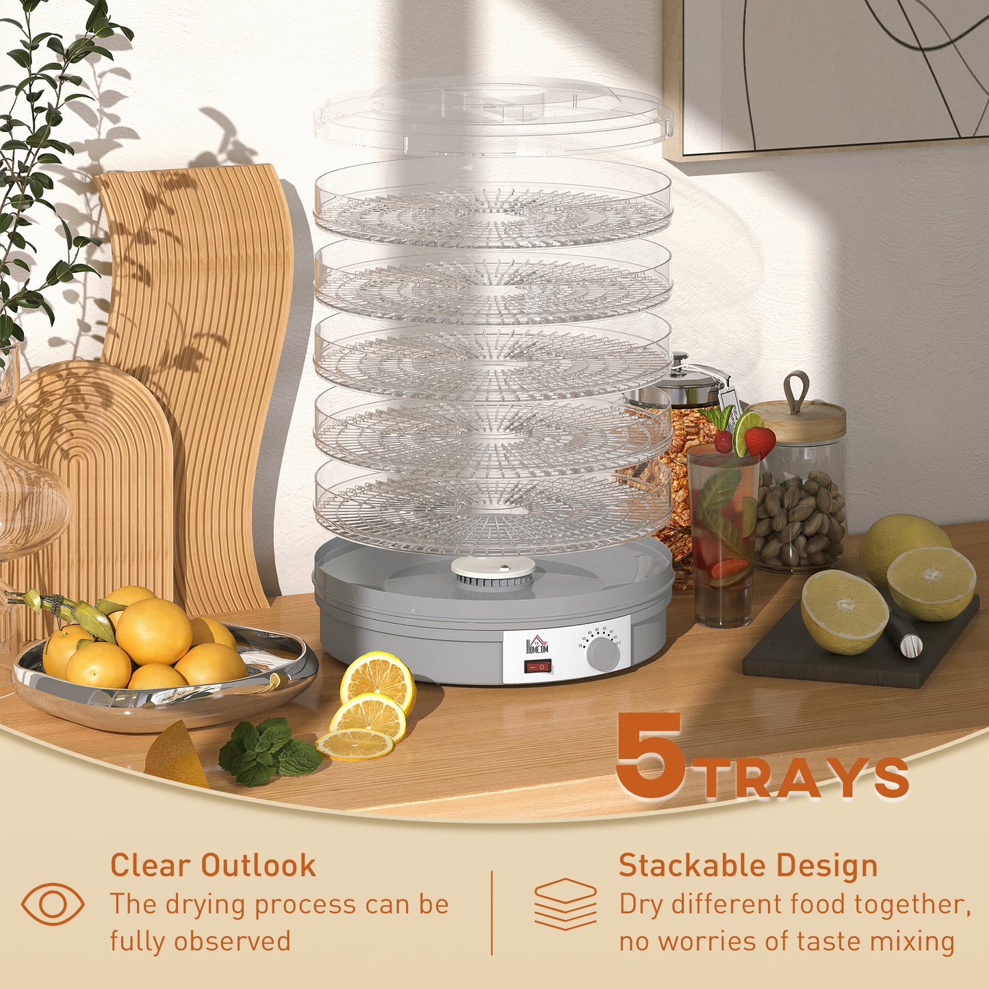 5 Tier Food Dehydrator for Drying Fruit Meat Vegetable Pet Treat