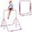 Kids Gymnastic Bar w/ Adjustable Height, Foldable Training Bar - Pink