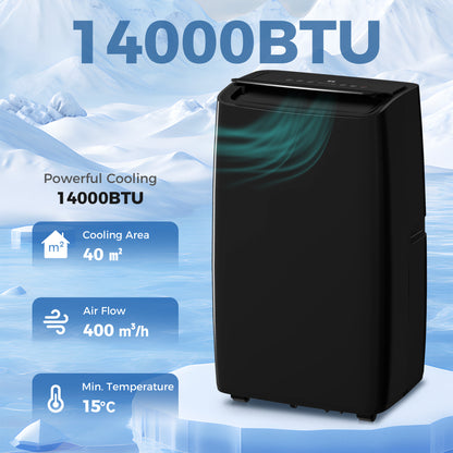 14,000 BTU Portable Air Conditioner Unit with Remote, 24H Timer