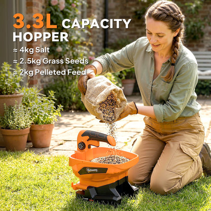 Cordless Spreader, 3.3L Handheld Seed Spreader