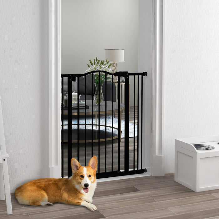 Metal Pet Safety Gate Dog Gate Folding Fence, Black