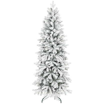 6ft Pencil Christmas Tree with Snow, Realistic Tips, Easy Assembly