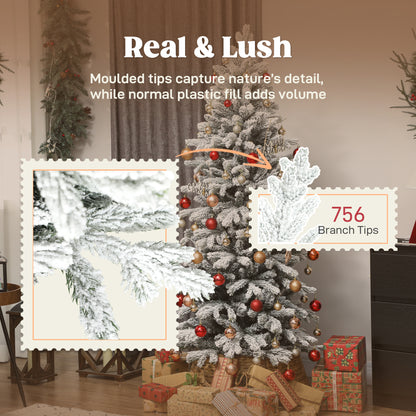 6ft Pencil Christmas Tree with Snow, Realistic Tips, Easy Assembly