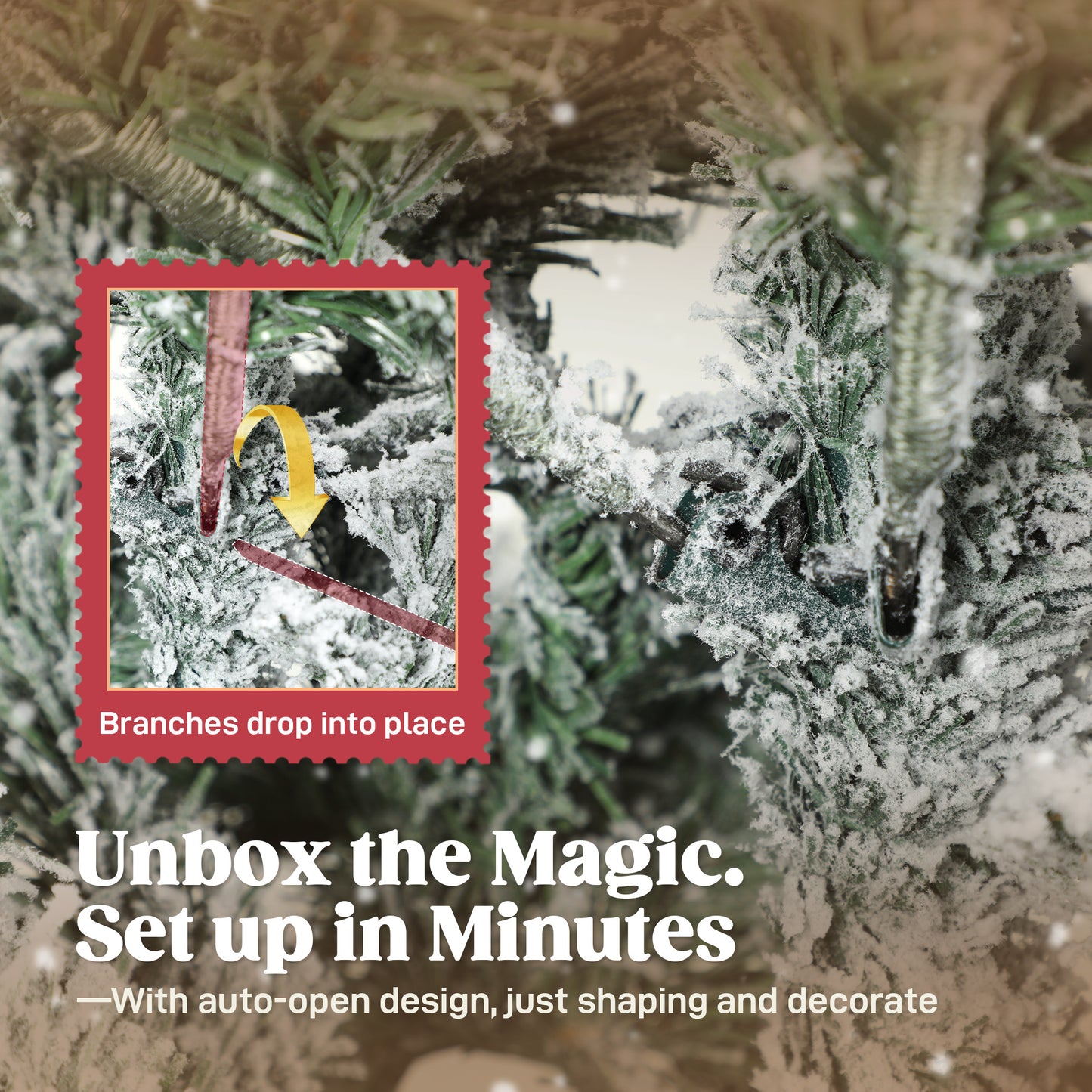 6ft Pencil Christmas Tree with Snow, Realistic Tips, Easy Assembly