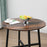 85cm Dining Room Table, Industrial Style Kitchen Table Round with Steel Legs, Rustic Brown