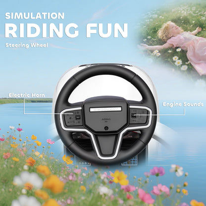 LAND ROVER Licensed Baby Push Car, 2-in-1 Ride on Car, White