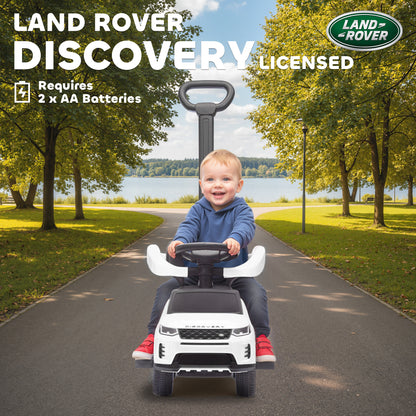 LAND ROVER Licensed Baby Push Car, 2-in-1 Ride on Car, White