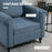 Vintage Accent Chair, Tufted Upholstered Lounge Armchair Single Sofa Chair with Rubber Wood Legs, Rolled Arms, Blue