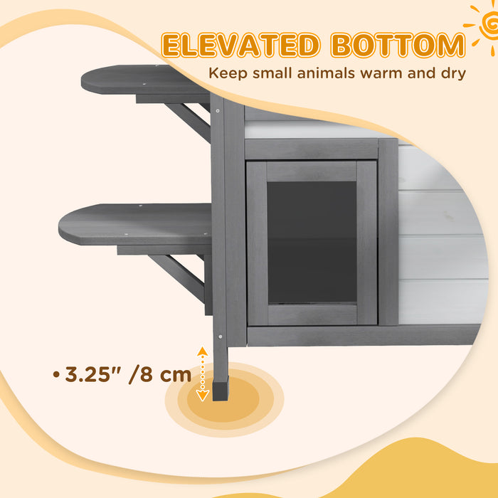 Kitten Condo with Openable Roof, Catio Enclosure Furniture, White