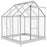 6 x 6ft Walk-In Greenhouse, Polycarbonate Greenhouse with Sliding Door, Window, Aluminium Frame, Foundation, Silver