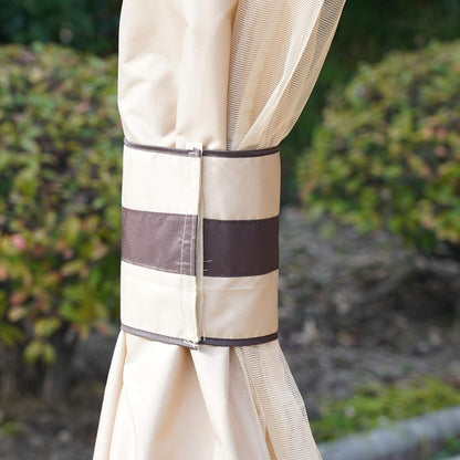 3.2 x 3.2m Garden Gazebo, Double Roof Outdoor Gazebo Canopy Shelter with Netting,