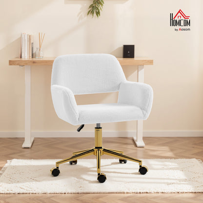 Swivel Office Chair, Vanity Desk Chair with Adjustable Height, Wheels
