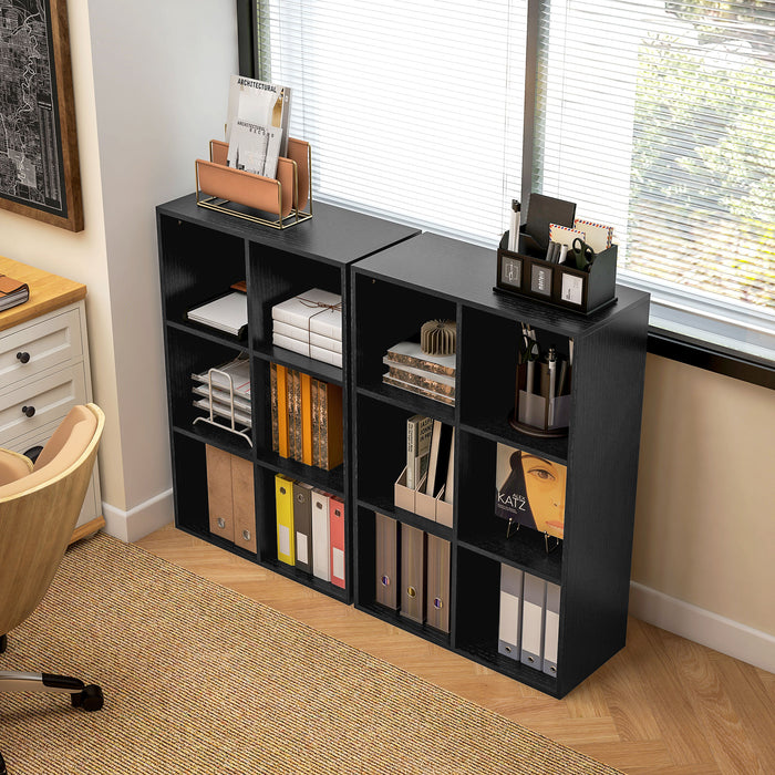 Cubic Cabinet Bookcase Storage Shelves for Home Office, Black