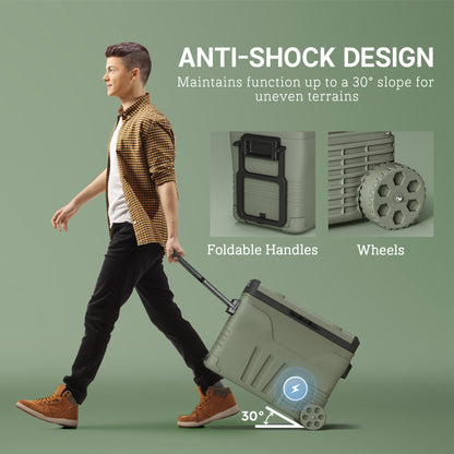 45L Camping Fridge Freezer Dual Zone Car Fridge, DC & AC, -20-20℃