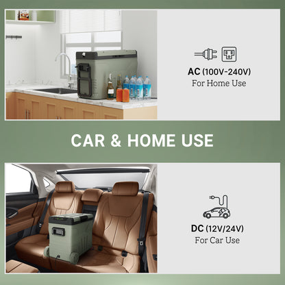 45L Camping Fridge Freezer Dual Zone Car Fridge, DC & AC, -20-20℃