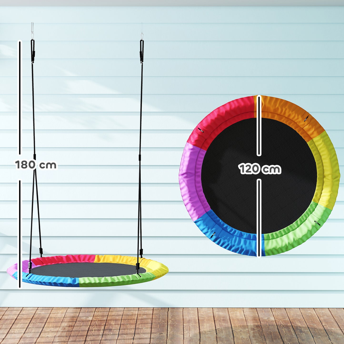 Nest Swing Heavy Duty 300kg Waterproof 120 cm Rainbow