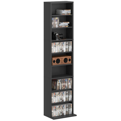 260 CD Storage Unit 120 DVD Storage Tower with 9 Compartments Black