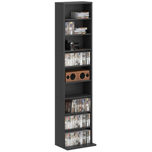 260 CD Storage Unit 120 DVD Storage Tower with 9 Compartments Black