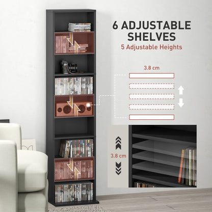 260 CD Storage Unit 120 DVD Storage Tower with 9 Compartments Black