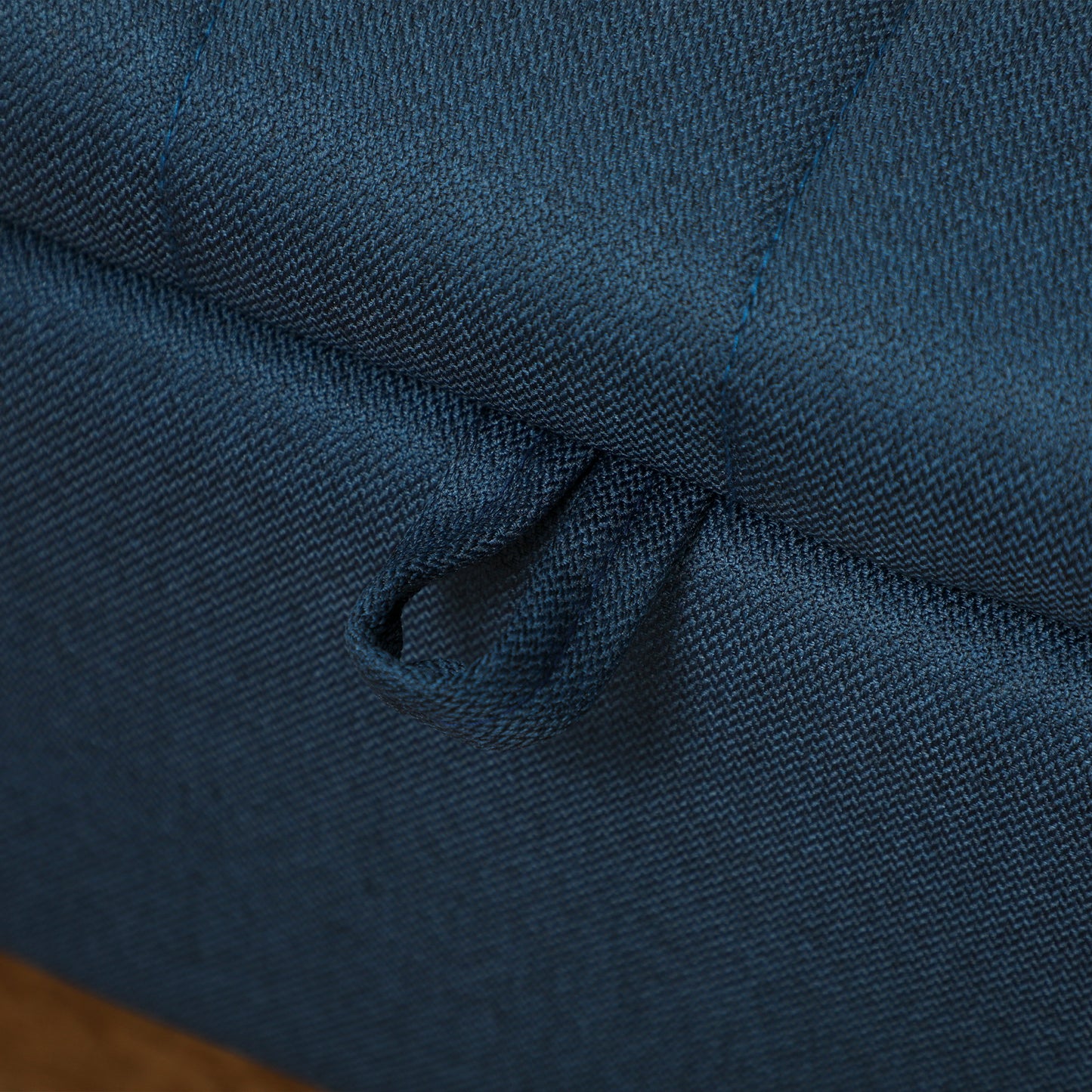 Storage Ottoman Bench, Linen Fabric Footstool with Steel Legs Blue