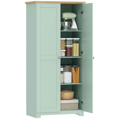172cm Wooden Storage Cabinet Cupboard With 4 Shelves Light Green