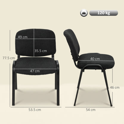 Meeting Chair with Stackable, Padded Seat, Black