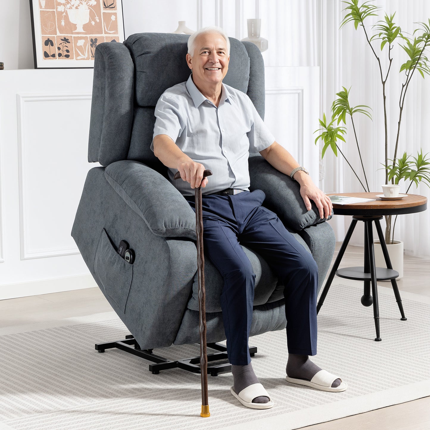 Power Lift Recliner Chair, Lift Chair for Elderly with Massage, Grey